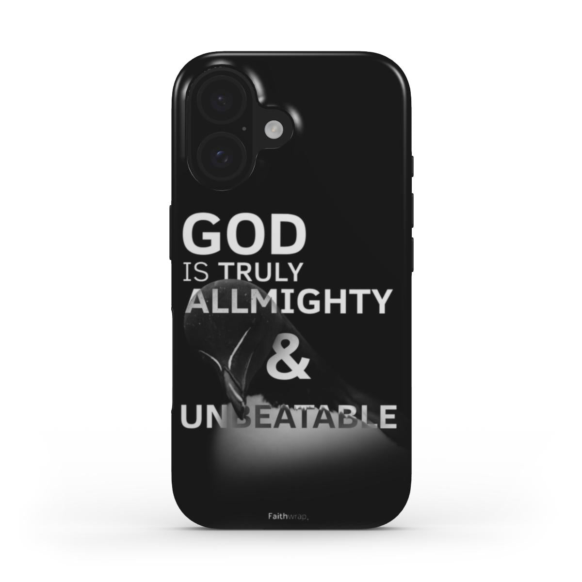 Black Christian Phone Case – GOD is Truly Almighty & Unbeatable | Faith Wrap - Faith Wrap