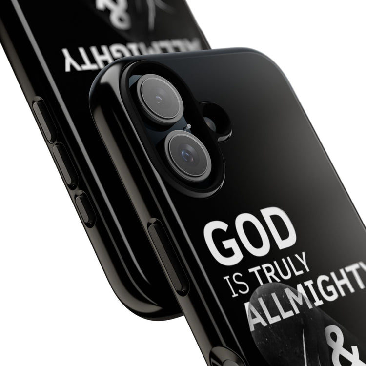 Black Christian Phone Case – GOD is Truly Almighty & Unbeatable | Faith Wrap - Faith Wrap