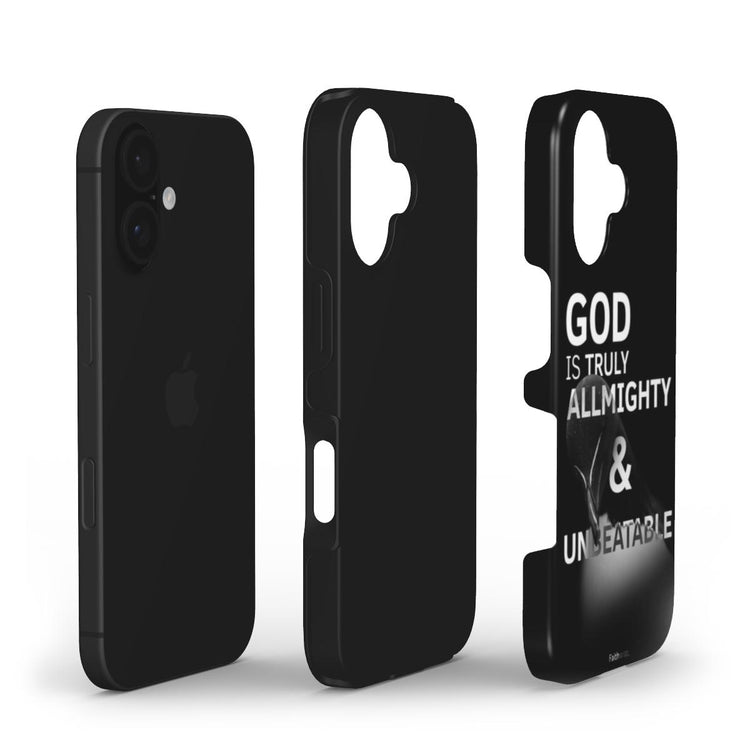 Black Christian Phone Case – GOD is Truly Almighty & Unbeatable | Faith Wrap - Faith Wrap